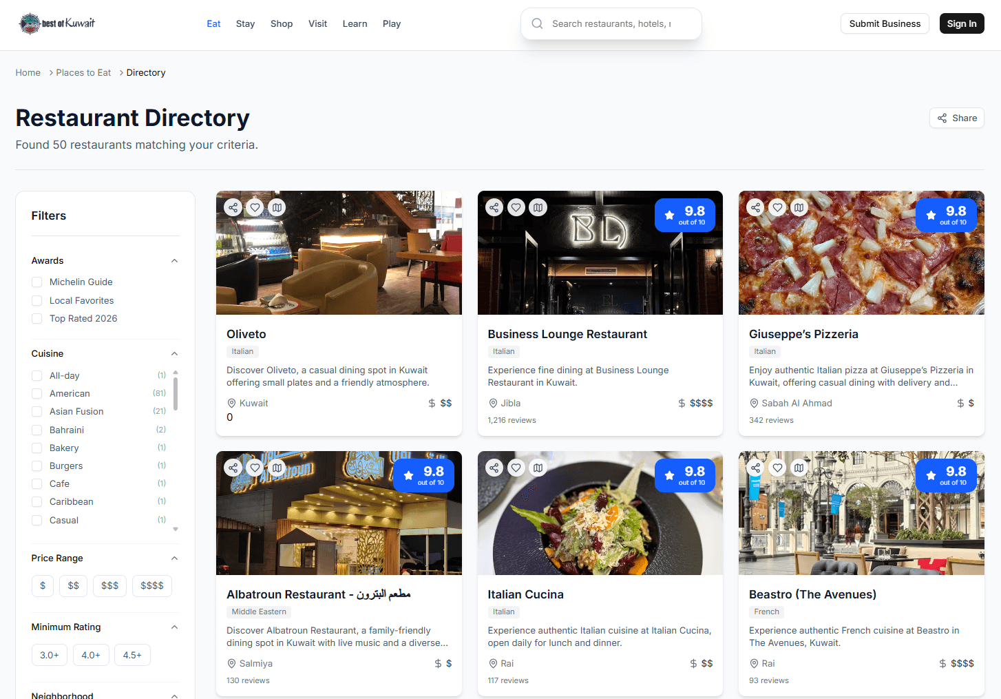 Best of Kuwait Restaurant Directory